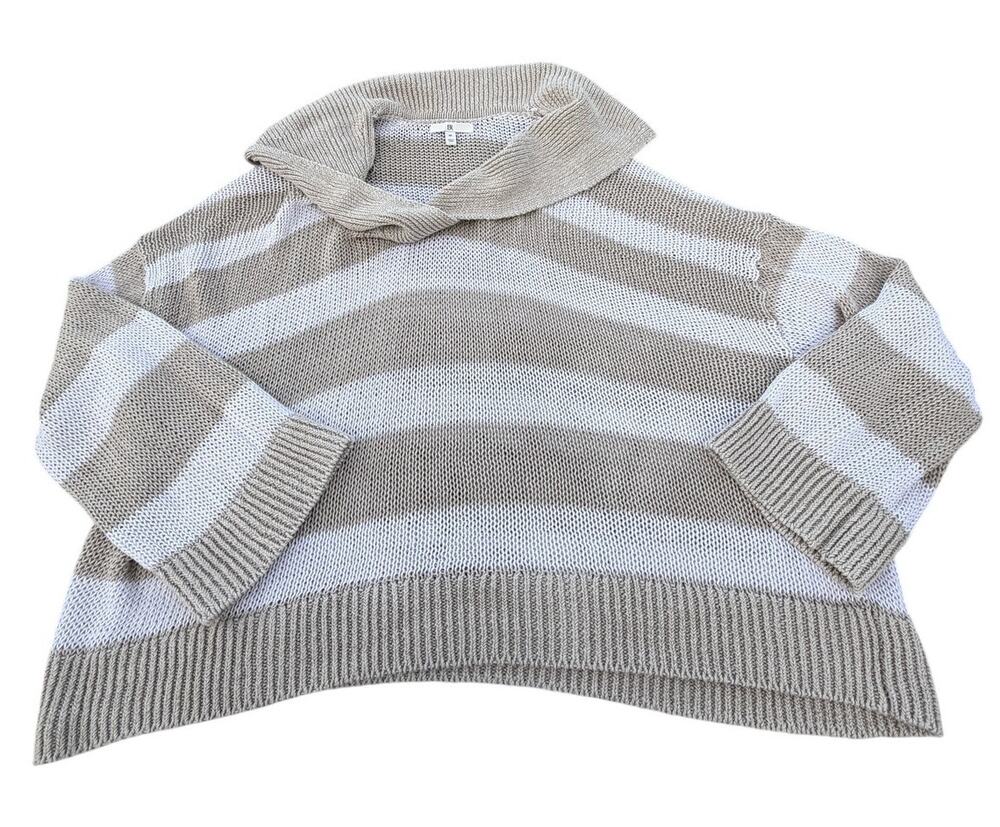 Banana Republic European Linen Sailor Sweater - Beige/White - Size M/L
